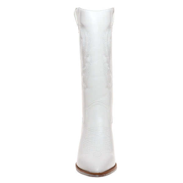 White Tall Cowgirl Boot