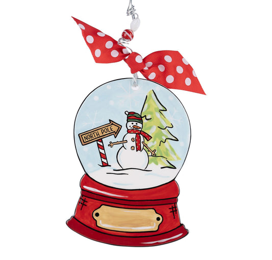 NORTH POLE SNOWGLOBE FLAT ORNAMENT