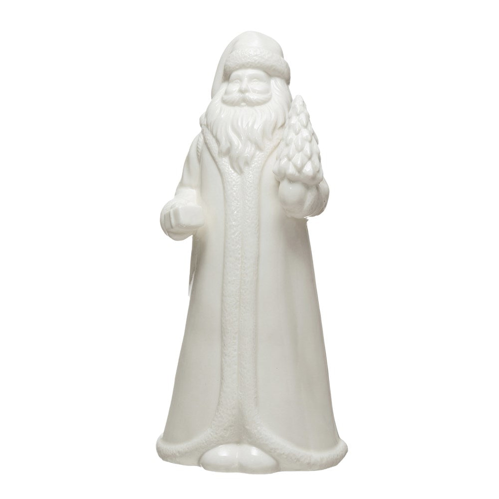 Stoneware Santa, White